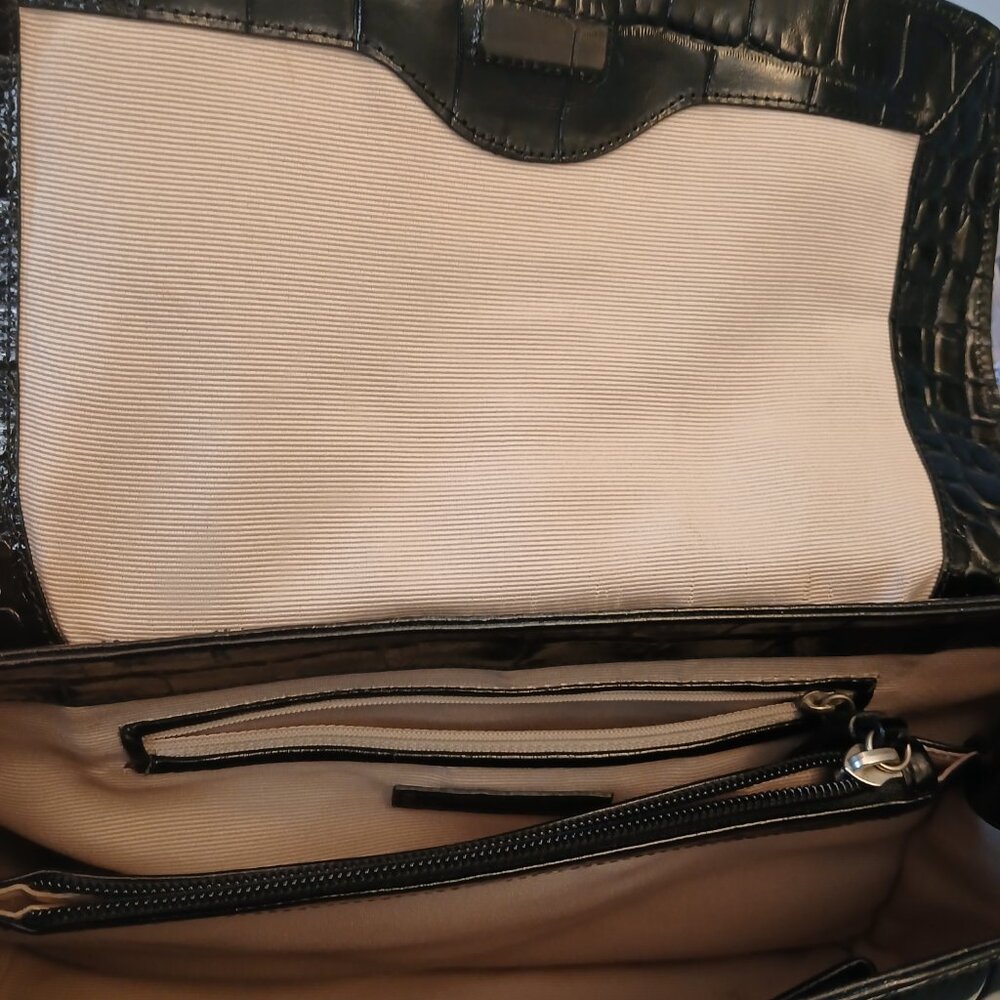 Ann Taylor Stunning Leather "Croc" Satchel - Picture 7 of 11